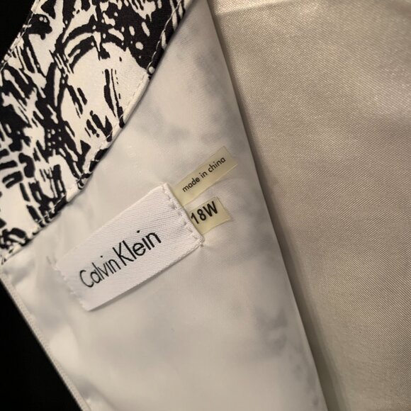 Calvin Klein Black and White Midi Dress - Picture 5 of 9